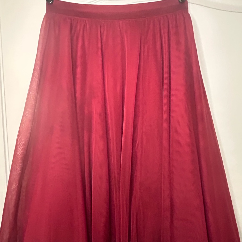 Torrid Red Maxi A-Line Skirt with Pleats